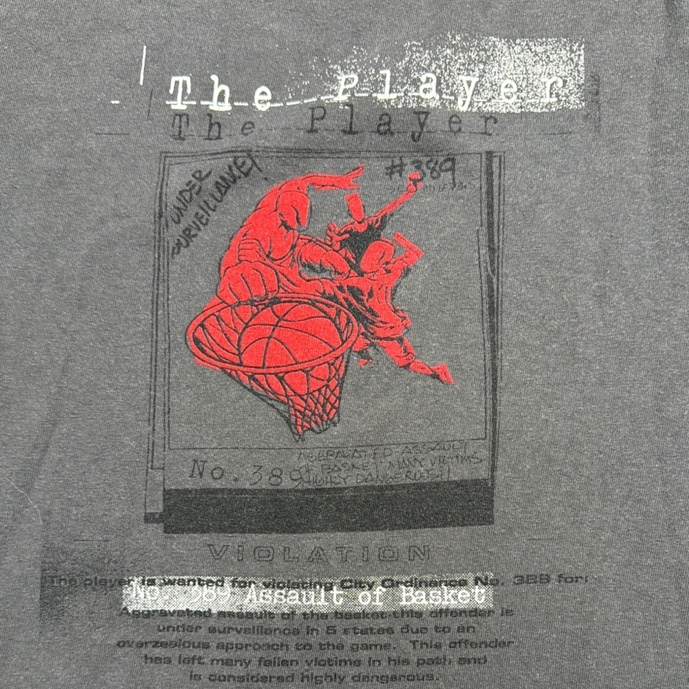 Vintage 90s And1 Basketball Trash Talk Tee Shirt XL gray red graphic most wanted